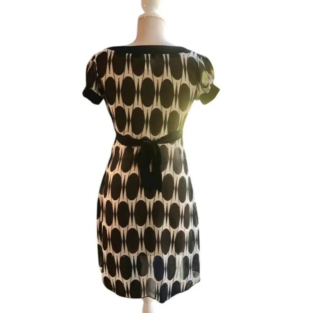 Speechless‎ Black & White Polka Dot Dress Cottagecore Sheer Puff Sleeves  Size 3